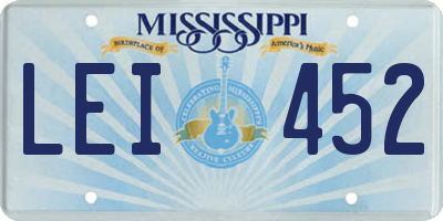 MS license plate LEI452