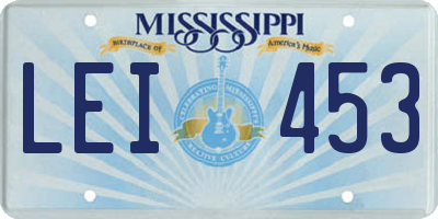 MS license plate LEI453