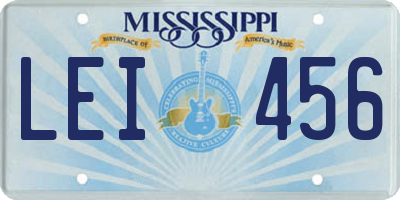 MS license plate LEI456