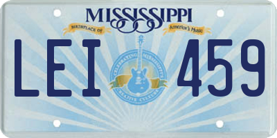 MS license plate LEI459