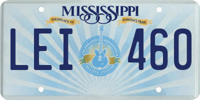 MS license plate LEI460