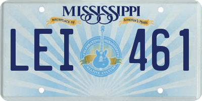 MS license plate LEI461