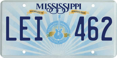 MS license plate LEI462
