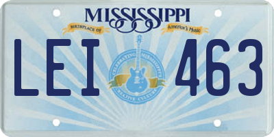 MS license plate LEI463