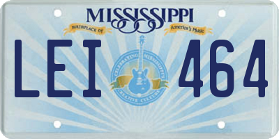 MS license plate LEI464