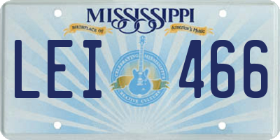 MS license plate LEI466