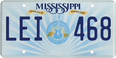 MS license plate LEI468