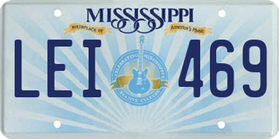 MS license plate LEI469