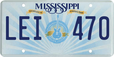 MS license plate LEI470