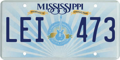 MS license plate LEI473