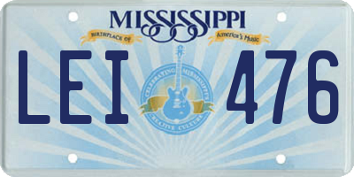 MS license plate LEI476