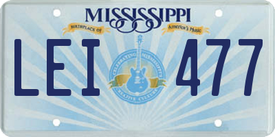MS license plate LEI477