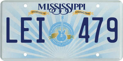 MS license plate LEI479