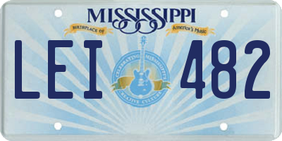 MS license plate LEI482