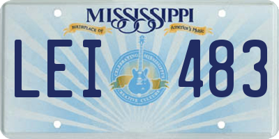 MS license plate LEI483
