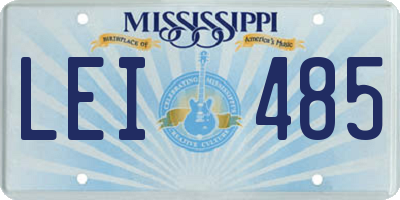 MS license plate LEI485
