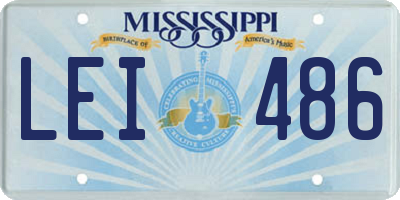 MS license plate LEI486