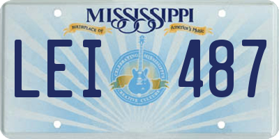 MS license plate LEI487