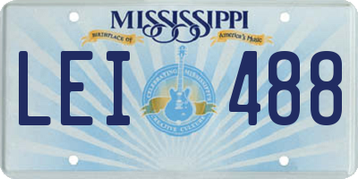 MS license plate LEI488