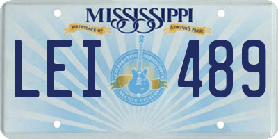 MS license plate LEI489