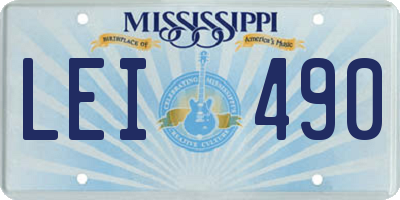 MS license plate LEI490