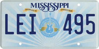 MS license plate LEI495