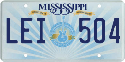 MS license plate LEI504