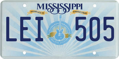 MS license plate LEI505