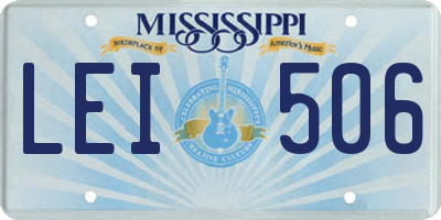 MS license plate LEI506