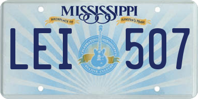 MS license plate LEI507
