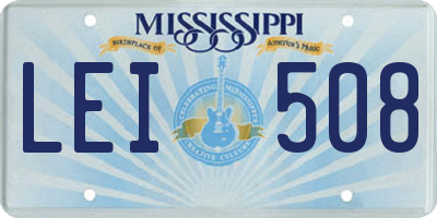 MS license plate LEI508