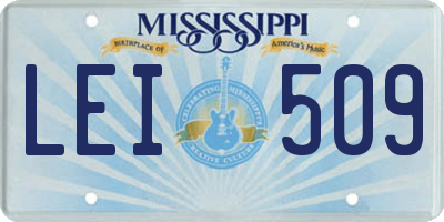 MS license plate LEI509