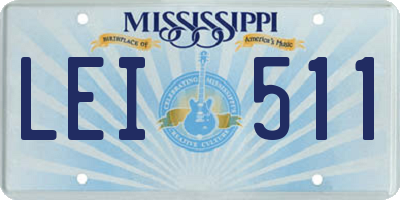 MS license plate LEI511