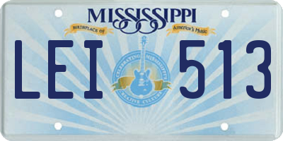 MS license plate LEI513