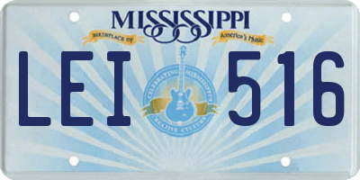MS license plate LEI516