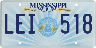 MS license plate LEI518