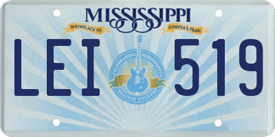 MS license plate LEI519