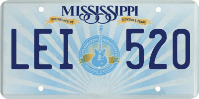 MS license plate LEI520