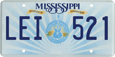 MS license plate LEI521