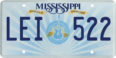 MS license plate LEI522