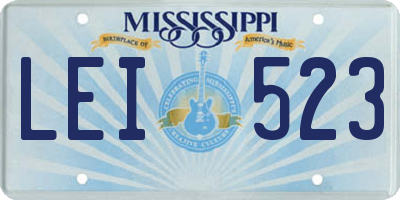 MS license plate LEI523