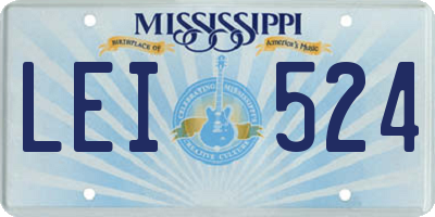 MS license plate LEI524
