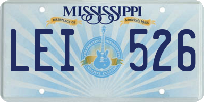 MS license plate LEI526