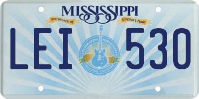 MS license plate LEI530