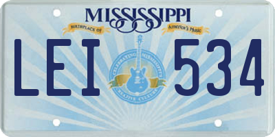 MS license plate LEI534