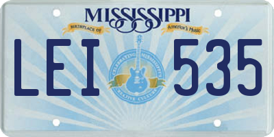 MS license plate LEI535