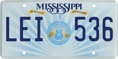 MS license plate LEI536