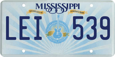 MS license plate LEI539