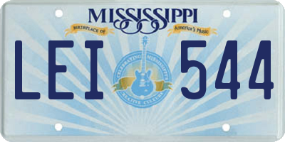 MS license plate LEI544