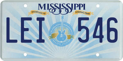 MS license plate LEI546